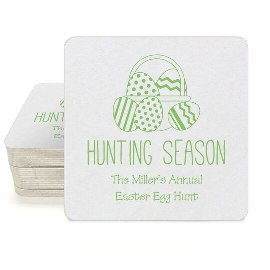 Hunting Season Easter Square Coasters